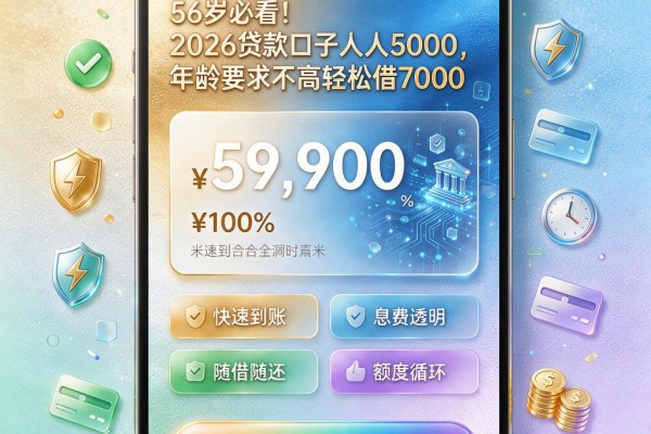 56岁必看！2026贷款口子人人5000，年龄要求不高轻松借7000