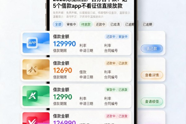 2026无视黑白户百分百下款!这5个借款app不看征信直接放款