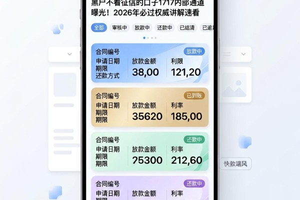黑户不看征信的口子1717内部通道曝光！2026年必过权威讲解速看