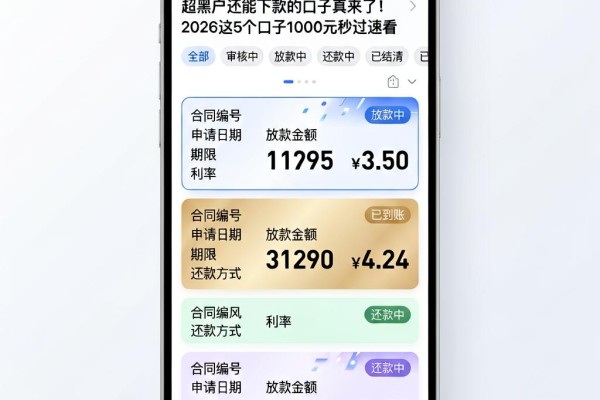 超黑户还能下款的口子真来了!2026这5个口子1000元秒过速看
