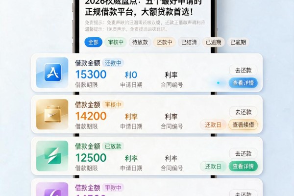 2026权威盘点:五个最好申请的正规借款平台,大额贷款首选!