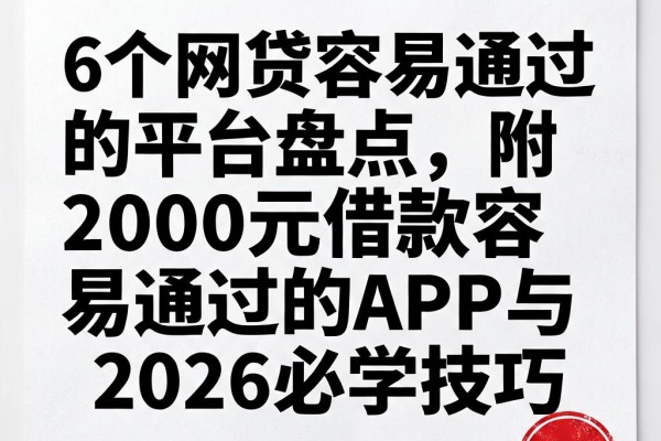 6个网贷容易通过的平台盘点，附2000元借款容易通过的APP与2026必学技巧