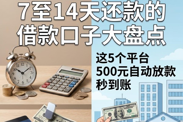2026超给力!7至14天还款的借款口子大盘点,这5个平台500元自动放款秒到账