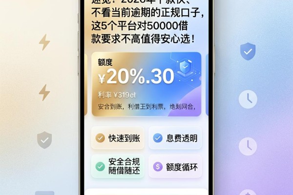 速览!2026年下款快、不看当前逾期的正规口子,这5个平台对50000借款要求不高值得安心选