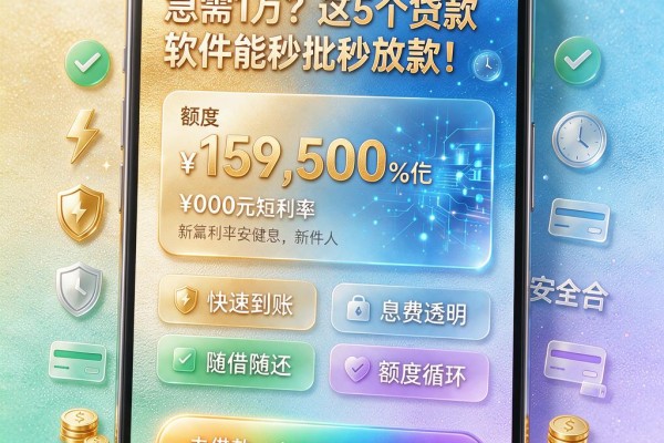 急需1万?这5个贷款软件能秒批秒放款!