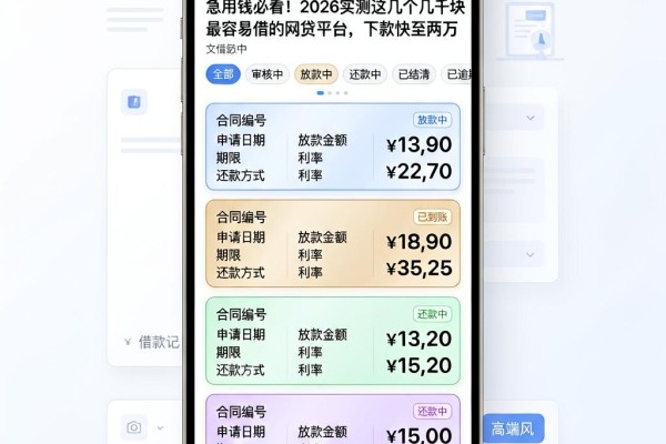急用钱必看!2026实测这几个几千块最容易借的网贷平台,下款快至两万