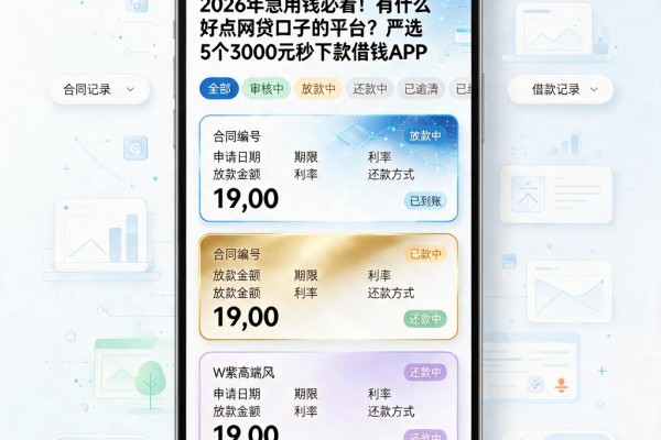 2026年急用钱必看！有什么好点网贷口子的平台？严选5个3000元秒下款借钱APP