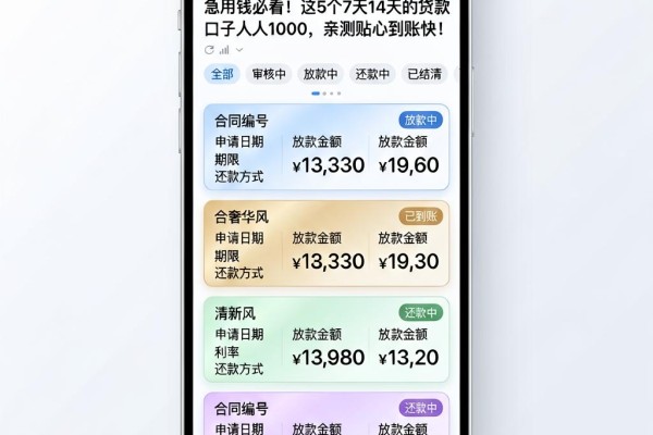 急用钱必看！这5个7天14天的贷款口子人人1000，亲测贴心到账快！