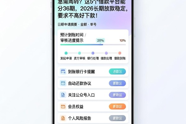 急需周转?这5个借款平台能分36期,2026长期放款稳定,要求不高好下款!