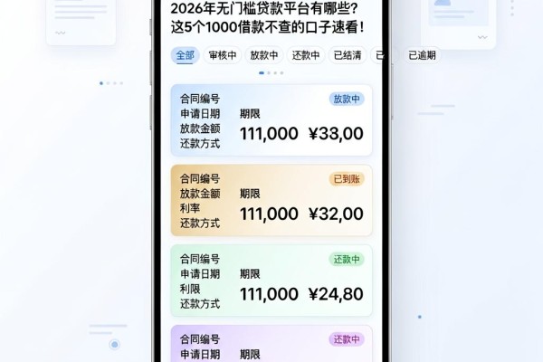 2026年无门槛贷款平台有哪些？这5个1000借款不查的口子速看！