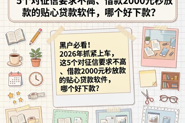 黑户必看！2026年抓紧上车，这5个对征信要求不高、借款2000元秒放款的贴心贷款软件，哪个好下款？