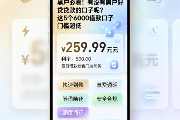 黑户必看!有没有黑户好贷款的口子呢?这5个6000借款口子门槛超低
