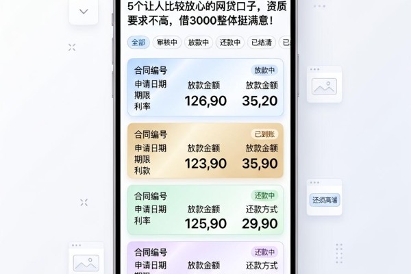 5个让人比较放心的网贷口子,资质要求不高,借3000整体挺满意!