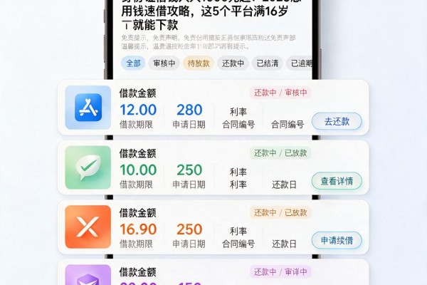 身份证借钱人人1000元起!2026急用钱速借攻略,这5个平台满16岁就能下款