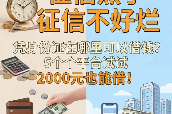 征信黑了、征信不好、征信烂,凭身份证在哪里可以借钱?这5个平台试试,2000元也能借!