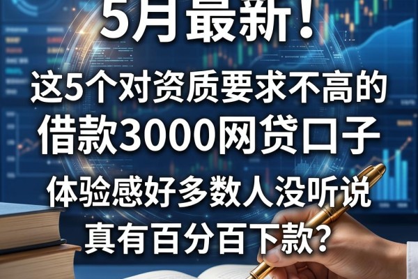 5月最新!这5个对资质要求不高的借款3000网贷口子,体验感好多数人没听说,真有百分百下款?