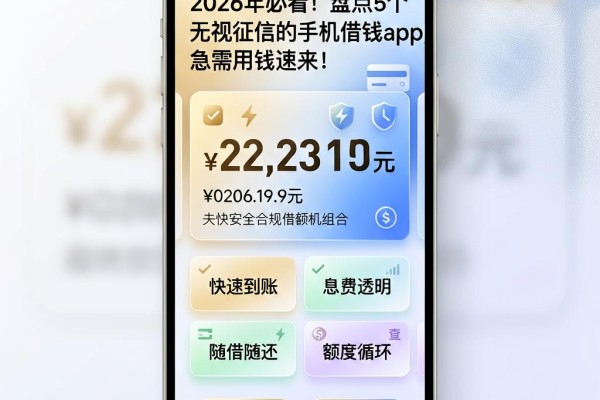 2026年必看！盘点5个无视征信的手机借钱App，急需用钱速来