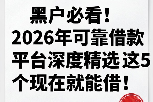 黑户必看!2026年可靠借款平台深度精选,这5个现在就能借!