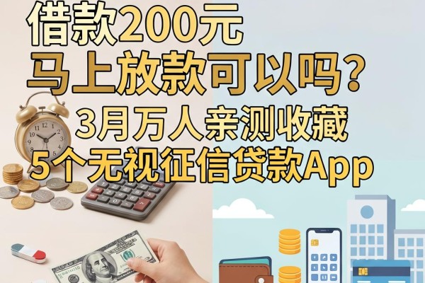 急用钱必看！借款200元马上放款可以吗？3月万人亲测收藏的5个无视征信贷款App，7000元秒到账有依靠