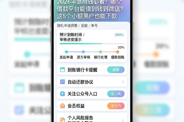 2026年急用钱必看!哪个借款平台能借到钱到微信?这5个小额黑户也能下款
