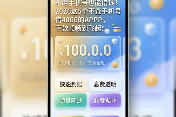不用手机号也能借钱！2026这5个不查手机号借4000的APP，下款顺畅到飞起
