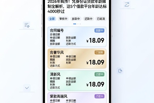 2026年疯传！凭身份证贷款年龄限制全解析，这5个借款平台年龄达标4000秒过