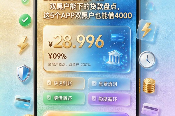 2026应急必看！黑户双黑户能下的贷款盘点，这5个APP双黑户也能借4000