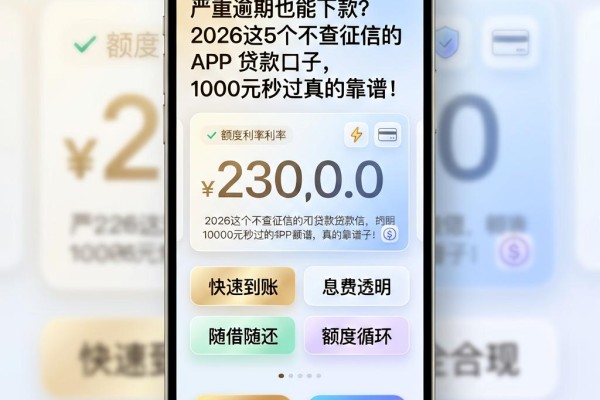 严重逾期也能下款?2026这5个不查征信的APP贷款口子,1000元秒过真的靠谱!