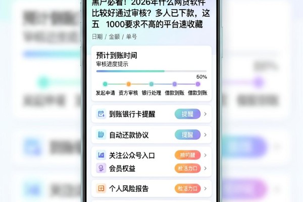 黑户必看!2026年什么网贷软件比较好通过审核?多人已下款,这五个借款1000要求不高的平台速收藏