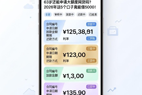 63岁还能申请大额度网贷吗?2026年这5个口子竟能借5000!