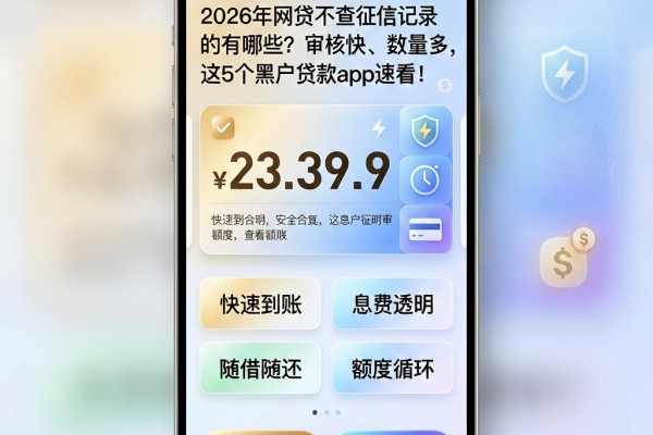 2026年网贷不查征信记录的有哪些？审核快、数量多，这5个黑户贷款app速看！