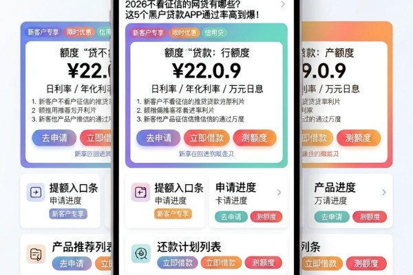 征信黑、征信不好、征信烂必看!2026不看征信的网贷有哪些?这5个黑户贷款APP通过率高到爆!