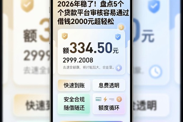 2026年稳了！盘点5个贷款平台审核容易通过，借钱2000元超轻松