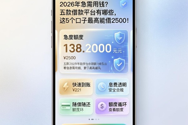 2026年急需用钱？五款借款平台有哪些，这5个口子最高能借2500！