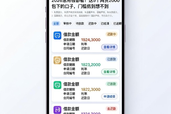 2026急用钱必看！这5个网贷2000包下的口子，门槛低到想不到