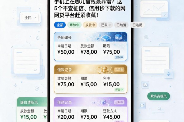 手机上在哪儿借钱最靠谱？这5个不查征信、信用秒下款的网贷平台赶紧收藏！