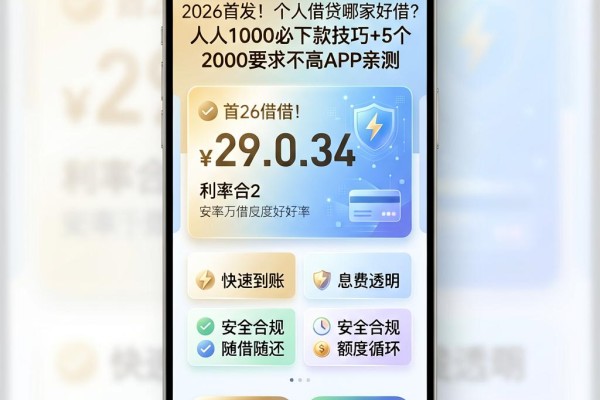 2026首发！个人借贷哪家好借？人人1000必下款技巧+5个2000要求不高APP亲测