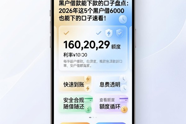 黑户借款能下款的口子盘点：2026年这5个黑户借6000也能下的口子速看