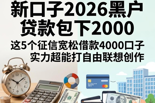 2026黑户必看!新口子2026黑户贷款包下2000,这5个征信宽松借款4000口子实力超能打