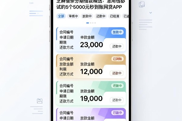 芝麻借条分期借款精选:急用钱必试的5个5000元秒到账网贷APP