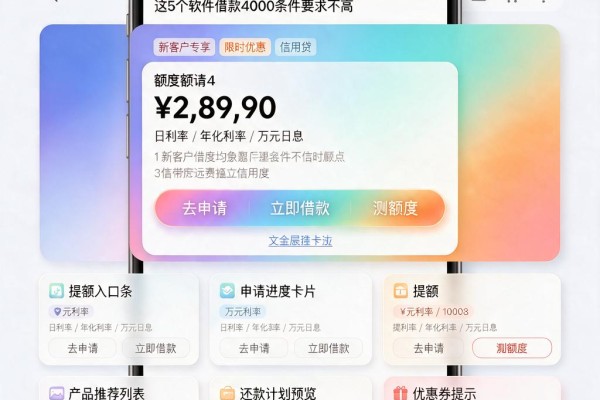 2026年紧急抢名额!什么贷款无门槛最低额度高?这5个软件借款4000条件要求不高