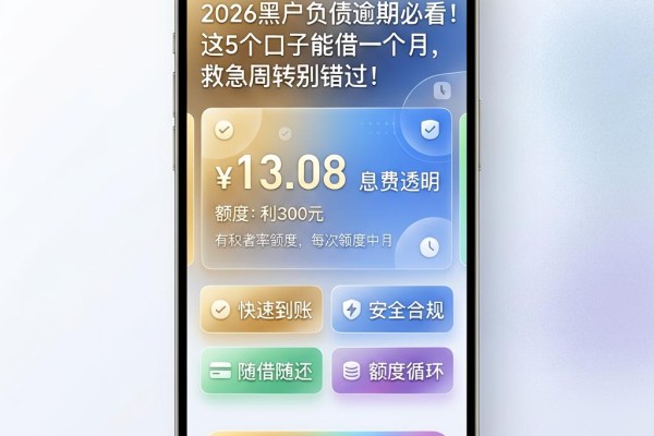 2026黑户负债逾期必看!这5个口子能借一个月,救急周转别错过