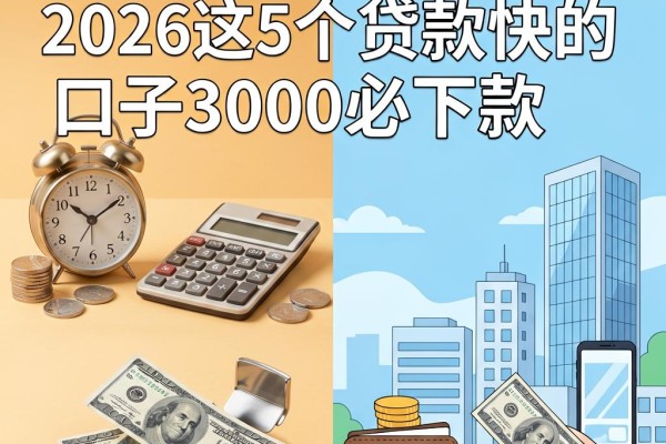 借钱快的软件哪个好用点？2026这5个贷款快的口子3000必下款，体验很舒服