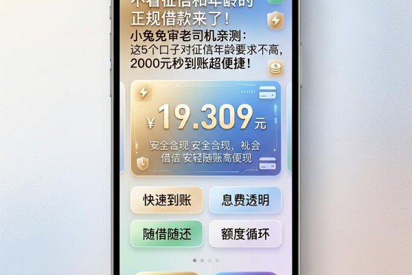 不看征信和年龄的正规借款来了!小兔免审老司机亲测:这5个口子对征信年龄要求不高,2000元秒到账超便捷