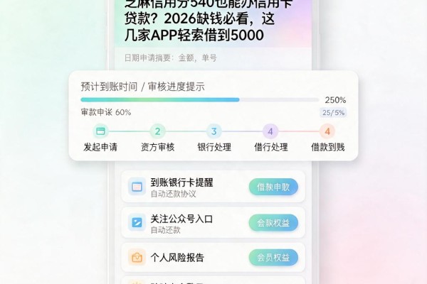 芝麻信用分540也能办信用卡贷款？2026缺钱必看，这几家APP轻松借到5000