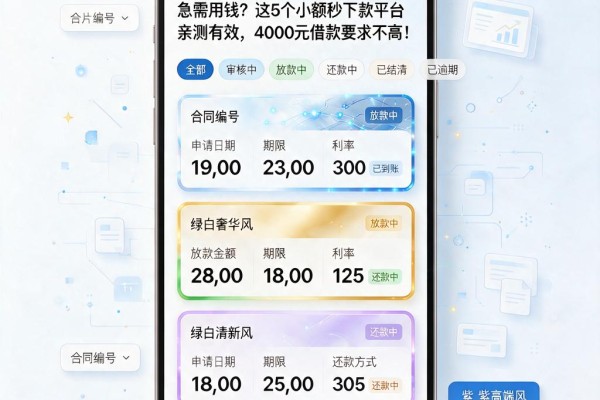 急需用钱?这5个小额秒下款平台亲测有效,4000元借款要求不高!