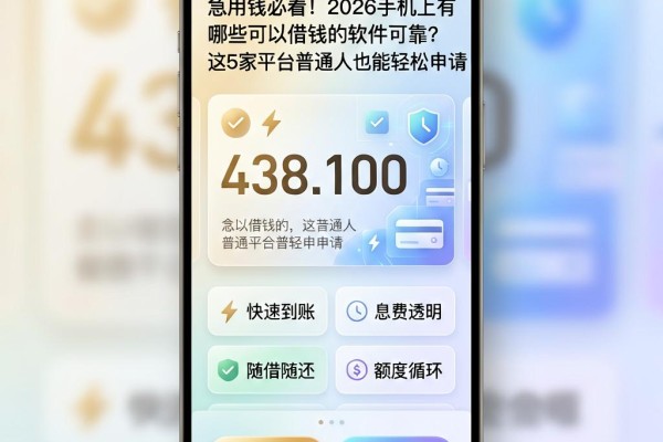 急用钱必看！2026手机上有哪些可以借钱的软件可靠？这5家平台普通人也能轻松申请
