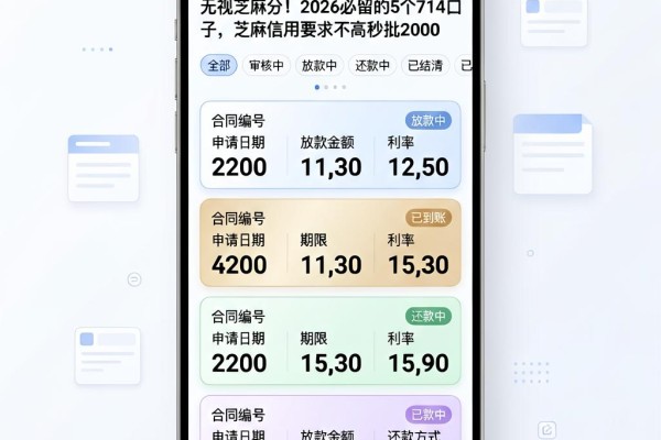 无视芝麻分!2026必留的5个714口子,芝麻信用要求不高秒批2000
