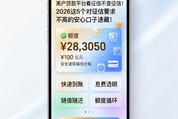 黑户贷款平台看征信不查征信!2026这5个对征信要求不高的安心口子速藏