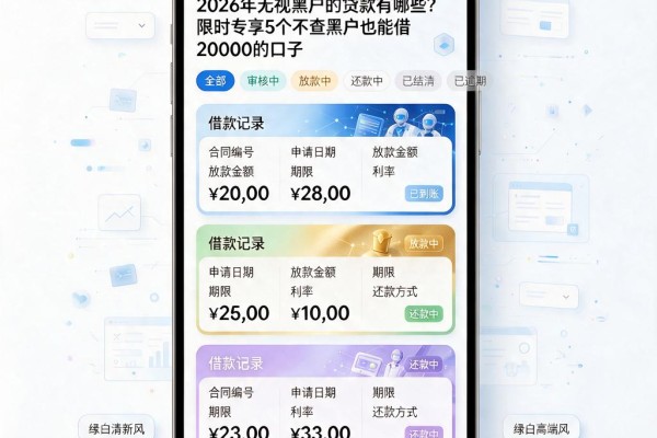 2026年无视黑户的贷款有哪些?限时专享5个不查黑户也能借20000的口子